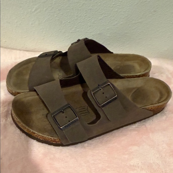 Men\'s Brown Leather Sandals with Buckle Straps main image 3